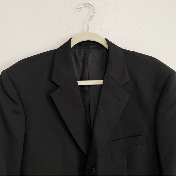 Mengdi Prince Men’s Italian Style Suit Blazer Black Three Button Closure Size 40 - Picture 3 of 8